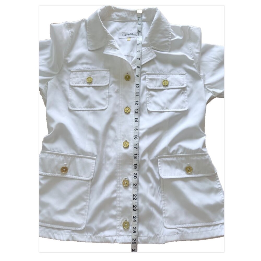 Calvin Klein White Lightweight Jacket Coastal Summer Minimalist Old Money - Picture 3 of 7